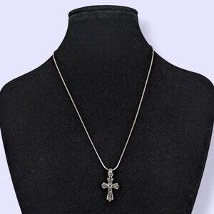 (2/$20) Snake Chain Cross Pendant Necklace